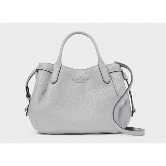 New Kate Spade Dumpling Small Satchel Pebble Leather Mountain Grey